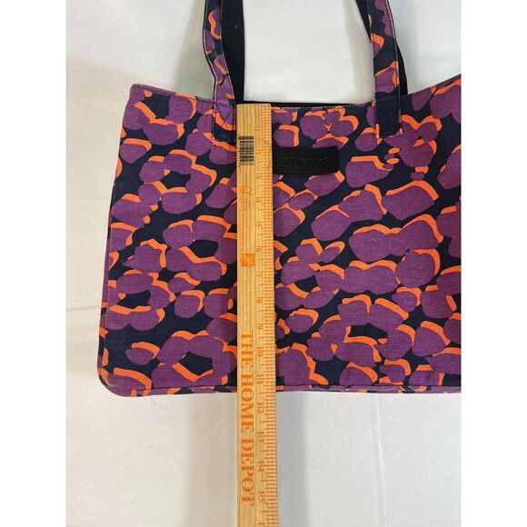 See by Chloe Black Purple Floral Mod Tote Cotton Canvas Carryall EUC - Picture 11 of 12